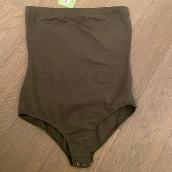 Strapless Olive Green Women's Top - Picture 3 of 5